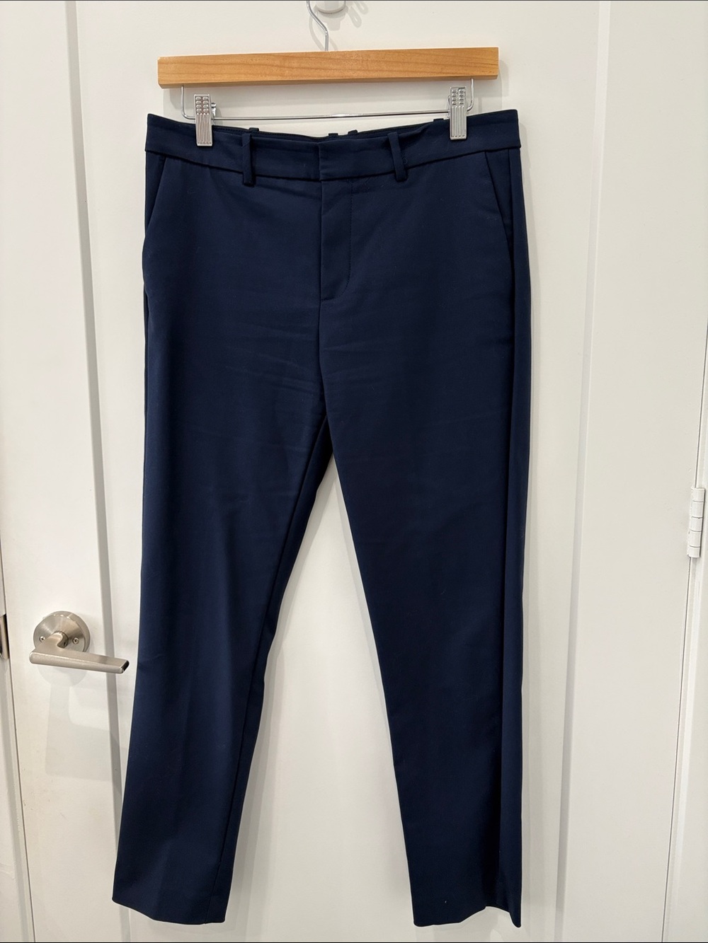 Mango Dark Navy Cropped Dress Trousers